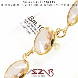 57700 F001AB 1122 (AB Crystal) SS 29 Gold Plated Linked / 1 Adet