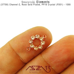 37708 F001 (Crystal) 1088 PP 18 Rose Gold Plated Linked / 1 Adet