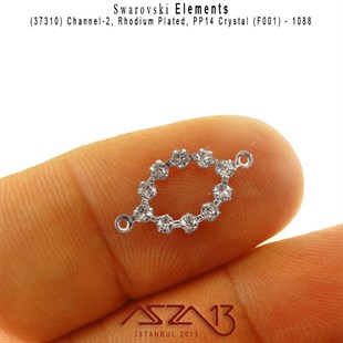 37310 F001 1088 (Crystal) 1088 PP 14 Rhodium Plated Linked / 1 Adet