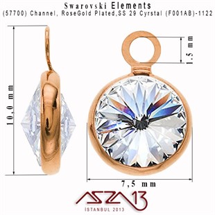 57700 F001AB 1122 (AB Crystal) SS 29 Rose Gold Plated Linked / 1 Adet