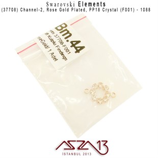 37708 F001 (Crystal) 1088 PP 18 Rose Gold Plated Linked / 1 Adet