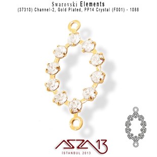 37310 F001 (Crystal) 1088 PP 14 Gold Plated Linked / 1 Adet