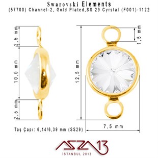 57700 F001 1122 (Crystal) SS 29 Gold Plated Linked / 1 Adet