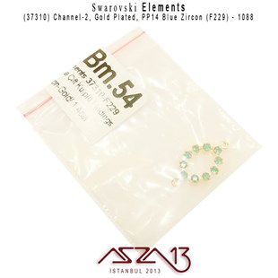 37310 F229 (Blue Zircon) 1088 PP 14 Gold Plated Linked / 1 Adet