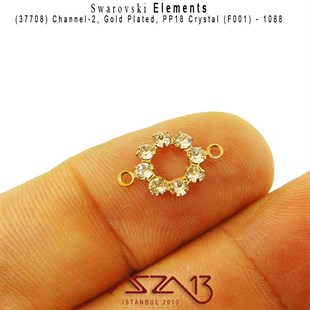 37708 F001 (Crystal) 1088 PP 18 Gold Plated Linked / 1 Adet