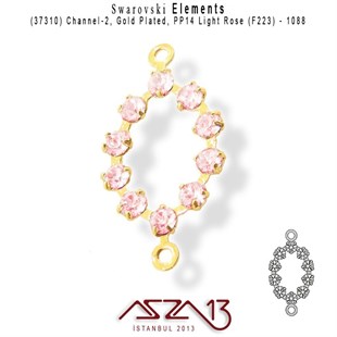 37310 F223  (Lt. Rose) 1088 PP 14 Gold Plated Linked  / 1 Adet