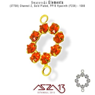 37708 F236 (Hyacinth) 1088 PP 18 Gold Plated Linked / 1 Adet