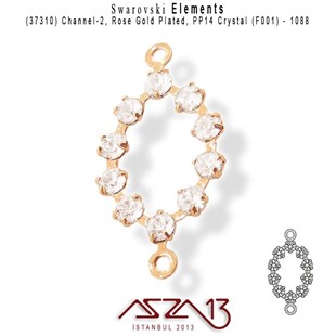 37310 F001 (Crystal) 1088 PP 14 Rose Gold Plated Linked / 1 Adet