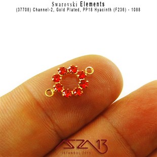 37708 F236 (Hyacinth) 1088 PP 18 Gold Plated Linked / 1 Adet
