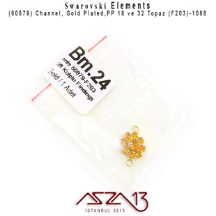 60879 F203 1088 (Topaz) PP 18 ve 32 Gold Plated Linked / 1 Adet