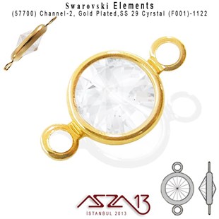 57700 F001 1122 (Crystal) SS 29 Gold Plated Linked / 1 Adet