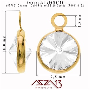 57700 F001 1122 (Crystal) SS 29 Gold Plated Linked / 1 Adet
