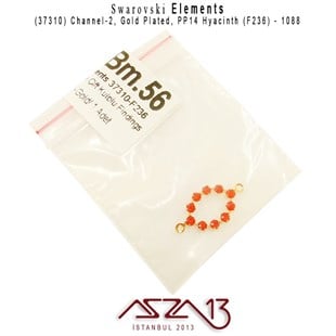 37310 F236 (Hyacinth) 1088 PP 14  - Gold Plated Linked / 1 Adet