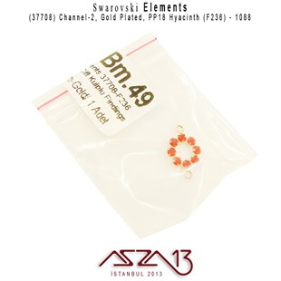 37708 F236 (Hyacinth) 1088 PP 18 Gold Plated Linked / 1 Adet