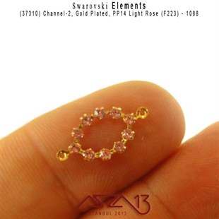 37310 F223  (Lt. Rose) 1088 PP 14 Gold Plated Linked  / 1 Adet