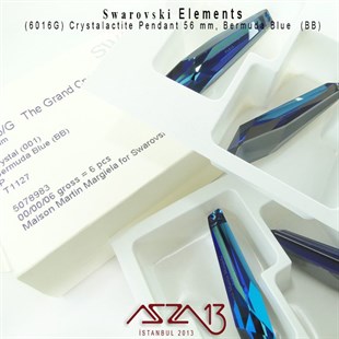 6016G 001 BB (Crystal Bermuda Blue) The Grand Crystalactite 56 mm / Paket İçeriği 1 Adet