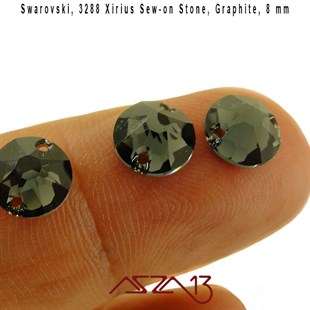 Swarovski 3288 Graphite (Sew-on Stone) 8 mm Kristal DikmeTaş
