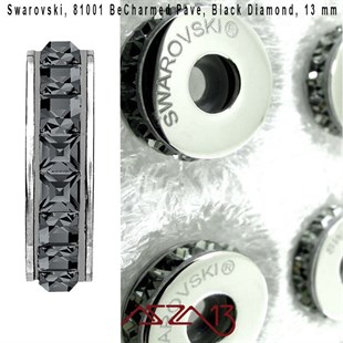 Swarovski 81001 Black Diamond (BeCharmed Pave  Stopper) 13 mm Pave