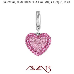 Swarovski 86502 Rose ve Light Rose  (BeCharmed Pave) 13 mm Sallantı Pave