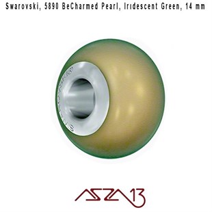 Swarovski 5890 Iridescentgreen (BeCharmed Pearl) 14 mm Pave