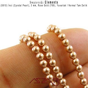 5810-769 Crystal Rose Gold Pearl 3 mm (İnci) / 50 Adet