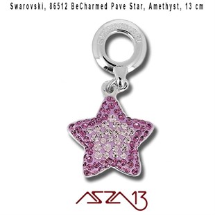 Swarovski 86512 Amethyst ve Light Amethyst (BeCharmed Pave) 13 mm Sallantı Pave