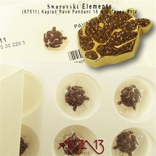 Swarovski 67511 Gold-Topaz (Pave Pendant) 16 mm Kaplan (Tiger) Kolye Ucu
