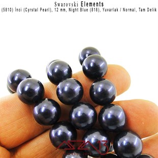 5810-818 Crystal Night Blue Pearl 12 mm (İnci) / 10 Adet