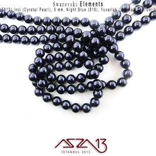 5810-818 Crystal Night Blue Pearl 8 mm (İnci) / 30 Adet