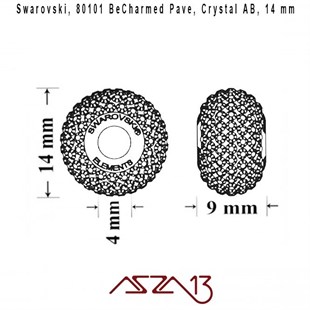 Swarovski 80101 Aurore Boreale (BeCharmed Pave) 14 mm Pave