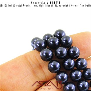 5810-818 Crystal Night Blue Pearl 8 mm (İnci) / 30 Adet