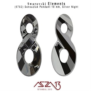 Swarovski 6792 Silver Night (Infinity Pendant) 18 mm Kristal Sonsuzluk