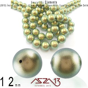 5810-930 Crystal Iridescent Green Pearl 12 mm (İnci) / 10 Adet