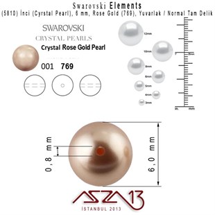 5810-769 Crystal Rose Gold Pearl 6 mm (İnci) / 40 Adet