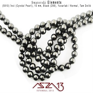 5810-298 Crystal Black Pearl 10 mm (İnci) / 15 Adet