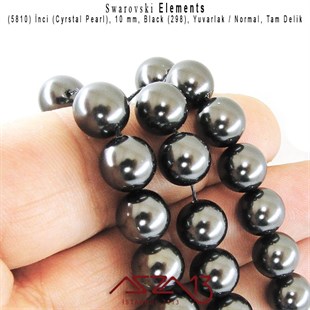 5810-298 Crystal Black Pearl 10 mm (İnci) / 15 Adet