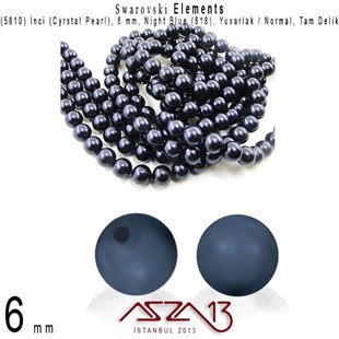 5810-818 Crystal Night Blue Pearl 6 mm (İnci) / 40 Adet