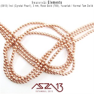 5810-769 Crystal Rose Gold Pearl 3 mm (İnci) / 50 Adet