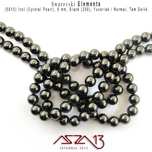 5810-298 Crystal Black Pearl 8 mm (İnci) / 30 Adet