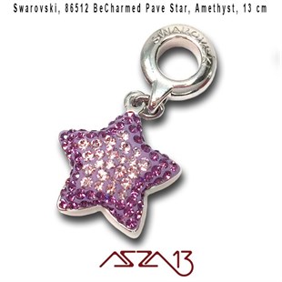Swarovski 86512 Amethyst ve Light Amethyst (BeCharmed Pave) 13 mm Sallantı Pave