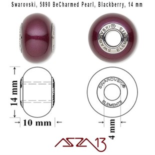 Swarovski 5890 Blackberry (BeCharmed Pearl) 14 mm Pave