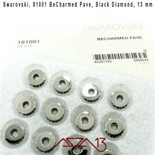 Swarovski 81001 Black Diamond (BeCharmed Pave  Stopper) 13 mm Pave