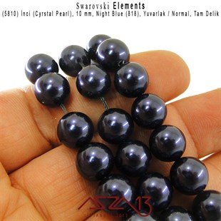 5810-818 Crystal Night Blue Pearl 10 mm (İnci) / 15 Adet