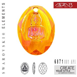 6871  001 API (Crystal Astral Pink) Buddha Pendant (Buda Kolye Ucu) 28x19,8 mm / Paket İçeriği 1 Adet