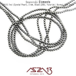 5810-298 Crystal Black Pearl 3 mm (İnci) / 50 Adet