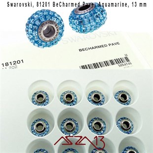 Swarovski 81201 Aquamarine (BeCharmed Pave) 13 mm Pave