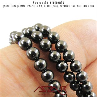 5810-298 Crystal Black Pearl 4 mm (İnci) / 50 Adet