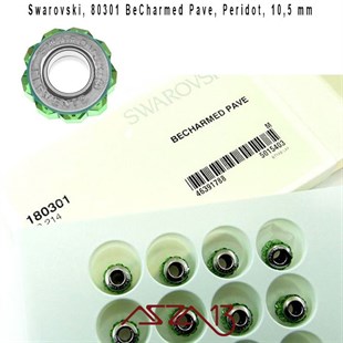 Swarovski 80301 Peridot (BeCharmed Bead) 10,5 mm Pave
