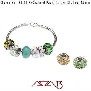 Swarovski 80101 Golden Shadow (BeCharmed Pave) 14 mm Pave