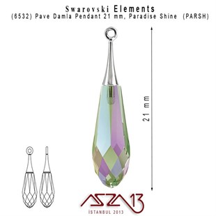 6532  001 PARSH (Crystal Paradise Shine) Pure Drop Pendant 21 mm / Paket İçeriği 1 Adet